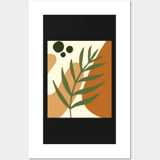 Minimal Modern  Abstract Shapes Abstract Leaf Warm Tones  Pattern Posters and Art